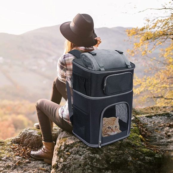 VERSMELO 2-in-1 Pet Carrier Backpack with Travel Bag for Cats and Dogs - Picture 2 of 2